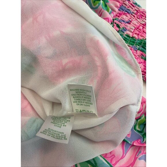 Lilly Pulitzer Cristiana Stretch Mini Dress Long Slv Floral Pink blossom size 8 - Picture 11 of 14